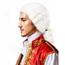 White Wig Regency Ringlet Historical Colonial Costume Wig Funny Wig for Men George Washington Costume,  2-Judge Colonial Wig-White
