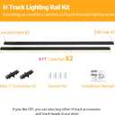 8FT H Track Lighting Rails, Black