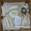 3-Tier Glass Tube Chandelier for Entryway, 14-Lights 22.8" Gold Pendant Light for Hallway, Adjustable Hanging Round Glass Ceiling Light for Bedroom, Living Room, Dining Room, Foyer