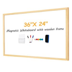 Magnetic Whiteboard 36"x24" Decorative Wood Frame Wall-Mounted