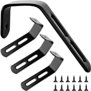 4 Set Angled Bunk Bed Ladder Hooks PVC Adjustable Coated Stainless Steel Iron Bunk Bed Ladder Hooks Brackets Heavy Duty RV Utility Hook Hanger J Hooks Metal with Mounting Screws