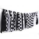 Black And White Gingham Banner/Garland - Black Gingham Banner For Baby Shower,Fast One/Two Fast Birthday High Chair,Checkered Baby Shower (banner-1)