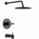 Replacement for Delta 13/14 Series Shower Trim Kit, Compatible with Delta R10000 Valve Tub Shower Faucet Set, Black Shower Head and Handle Set, Matte Black (Cartridge and Valve Not Included)
