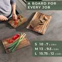 WALDWERK Cutting Board Set (15.75 x 12/13 x 9.5/10 x 7 in) out of Solid Acacia Wood - 0,8 in Thick Cutting Boards for Kitchen - Wood Cutting Boards - Wooden Chopping Boards for Kitchen, 17.3"L x 3.9"W