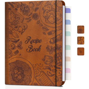 Ikedas Woodcover Blank Recipe Book to Write in Your Own Recipes, Custom Recipe Book for Handwritten Recipes, Thoughtful Recipe Binder, Recipe Journal Gift for Family Members, Spaghetti Version