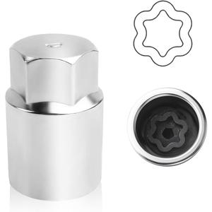 D-Type Wheel Lock Key for Toyota & Lexus – Professional Anti-Theft Lug Nut Removal Tool – Heavy-Duty Steel Locking Nut Key for Secure Wheel Installation & Removal (Silver)
