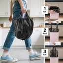 4 Gallon Small Trash-Bags With Handles - Black 4 Gal Mini Garbage Bag 200 Count Biodegradable Unscented 15 Liter Tiny Waste Basket Liners Bathroom Kitchen Office Car Strong Thick Bulk Chenyucheng