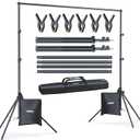 LINCO Lincostore Backdrop Stand for Parties Kit 10x7 ft Adjustable Back Drop Photography Studio Photo Background Support System with Clamps, Sand Bag, Carrying Bag (10x7 ft)