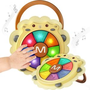 Tumama Baby Musical Drum, Light Up Toy with Sound and Light, Musical Instrument Game, Sensory Activity Learning Educational Kid Toy, Christmas Birthday Gift for Toddler 18 Months+, Sheep