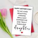 2 x Happy Mother's Day Card for Daughter, Daughter Mothers Day Gift from Mother, Heartfelt Mothers Day Card for Daughter (47)