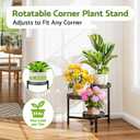 Metal Plant Stand Indoor Outdoor, 3 Tier Corner Tall Plant Shelf for Multiple Plants, Tiered Plant Stand, Heavy Duty Flower Plant Holder, Folding Tall Rack for Garden Patio Lawn Balcony - BlackWave