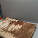 Modern Abstract Rug, Soft Faux Wool Carpet, Non-Slip & Easy to Clean Rug, Suitable for Bedroom, Dining Room,Office Home Decoration,Modern Minimalist Style Rugs (Brown,5' x 7' (Rectangular))