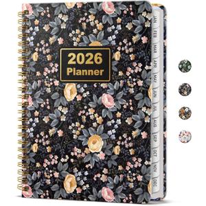 2 x Timart 2026 Planner, January 2026 - December 2026, Weekly and Monthly Planner, Hardcover 2026 Calendar Planner Book Agenda Book with Tabs, Inner Pocket For Women, Perfect for Office School Home Supplies, A5 (6.3" x 8.5")-Dark Blue