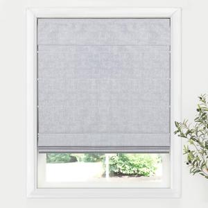 LazBlinds Cordless Roman Shades for Windows, Blackout Room Darkening Thermal Insulated Window Blinds, Lightweight Fabric Blinds for Indoor Windows, 34" W x 72" H, Light Grey