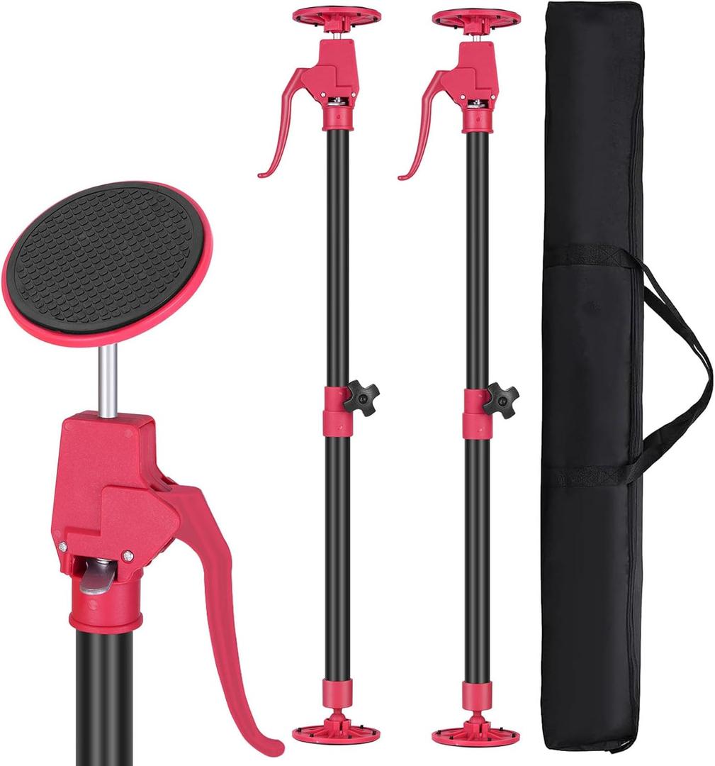 Cabinet Jacks for Installing Cabinets, Adjustable Support Pole 45.3" to 114.2" Premium Steel Support Rod, 3rd Hand Support System for Drywall Jack& Cargo Bars, 265 LB Capacity, 2 PCS