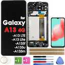 LCD Screen Replacement Touch Display Digitizer Assembly with Frame for Samsung Galaxy A13 4G A13 LTE A13 lite A135f A135u A135m 6.6 inch (NOT for A13 5G)