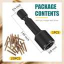 Hicarer 20 Pack 3/8-16 x 4 Inch Hanger Bolts Double Headed Bolts with Driver Self Tapping Screw Threaded Rod Screws for Furniture Double Headed for Wood Furniture Joint