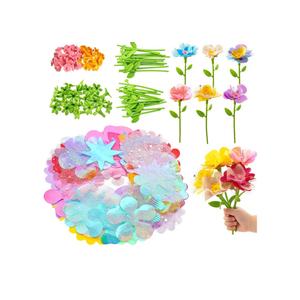 Fabric Flowers for Crafts Refill Kit - DIY Flower Bouquet Accessories with 180 Colorful Parts for Flower Maker - DIY Arts and Crafts Toys for Girls