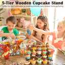 Wooden Cupcake Stand 5 Tier Cupcake Stand Cupcake Holder Rustic Wood Cupcake Display Stand Wooden Dessert Display Stand