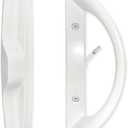 Patio Sliding Door Handle Set, Perfect Replacement Mortise Style Handle Set Fits Door Thickness from 1-1/2" to 1-3/4", 3-15/16" Screw Hole Spacing, Non-Keyed, White