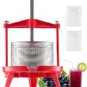 VEVOR 2.38 Gal/9L Fruit Wine Press, Stainless Steel Basket with Cross-beam and Triangular Structure, Manual Juice Maker, Cider Apple Grape Tincture Making Press with T-Handle for Kitchen Home