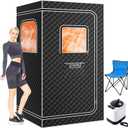 Garvee Sauna Box,Portable Sauna for Home with 4L 1500W Steamer,Explosion Zroof Zip,99 Mins Timer,Sauna Tent with 600D Encrypted Fibre, Easy Setup Quick Heat-Up Foldable Sauna for Home SpaGrey (71*35*35inch)