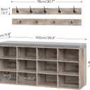 HOOBRO Shoe Storage Bench with Cushion, 39.4" L Entryway Bench with 12 Cubbies, Entryway Hall Tree with Storage, Shoe Cabinet with Coat Rack for Bedroom, Hallway, Holds up to 330 lb, Gray GY112HX01