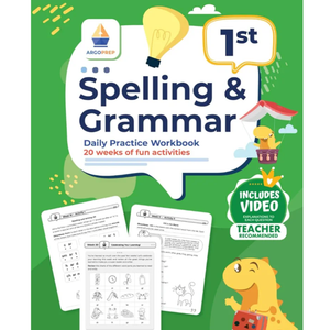 1st Grade Spelling and Grammar Daily Practice Workbook: 20 Weeks of Fun Activities | Video Explanations | Homeschooling & Classroom Resource