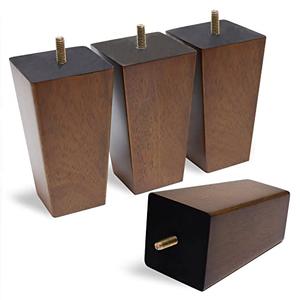 WEKIS Solid Wooden Furniture Legs 5 Inch, Natural Wood Mid Century Legs for Furniture Replacements for Couch Legs, Sofa Legs, Bench Legs, Ottoman Legs, Bed Legs, Cabinet Legs, Set of 4