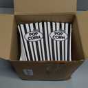 Xinnun 100 Pack Popcorn Boxes Classic Black White Stripe Paper Popcorn Buckets Disposable Oil Proof Container Vintage Retro Open Top Holders for Movie Night Supply Theater Carnival Party