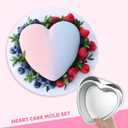 Gvhntk 2 pcs Heart Shaped Cake Pan 6 Inch 8 Inch Aluminum Cake Pans Heart Cake Tin Baking Cake Mold for Valentine's Weddings Birthday Party