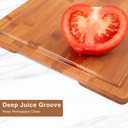 Bamboo Cutting Board, Large Kitchen Chopping Board with Deep Juice Groove & Built-in Handle, Reversible Wooden Charcuterie Board and Serving Tray for Meat, Bread, Fruit, Daily Use, 16110.6''