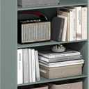 Furinno PASIR Book Shelf, 3-Tier Bookshelf, Storage Shelves Bookcase, 9.7 x 23.7 x 31.5, for Living Room, Bedroom, Home Office, Sage Green, 4-Tier, 9.4 x 23.6 x 42