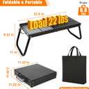 Folding Campfire Grill,Enameled Coating Grate, Heavy Duty Camp Grill Grate, Portable Camping Grates Over Fire Pit, Campfire Grill Cooking Equipment with Carrying Bag for Outdoor Cooking