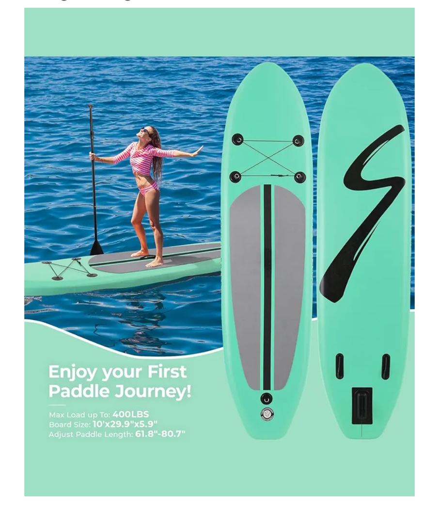 TLSUNNY 10'×30'' Inflatable Stand Up Paddle Board, 3 Fins Paddleboard with Accessories , Portable Two-Way Hand Pump and Carry Bag, for Yoga Fishing, 400LBS (Orange)
