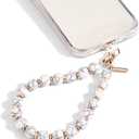 Case-Mate Phone Charm with Beaded Marble - Detachable Anti Theft Strap - Hands-Free iPhone Wrist Strap for Women - Phone Chain Wristlet - Fits Galaxy, Pixel and More - White Marble