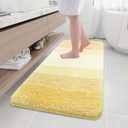 Arotive Microfiber Bathroom Rugs, Shaggy Soft and Absorbent Bath Rug, Non-Slip, Thick Plush Machine Washable Dry Bath Mats for Bathroom, Tub and Shower, 59x24, Light Yellow, Rectangular