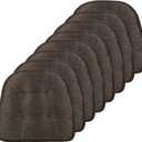 Klear Vu Omega Non-Slip Chair Cushions, Assembled in USA, U-Shaped Skid-Proof Seat Pads for Dining Room, Kitchen, Office, 15"x16", 8 Pack, Solid Chestnut