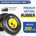 GICOOL 4.10/3.50-4 Rubber Pneumatic Tire and Wheel, with 2.25" Offset Hub, 5/8" Sealed Bearings, for Hand Truck Trolley Dolly Garden Wagon Wheel Replacement, 2 Pack (Explorer Series)