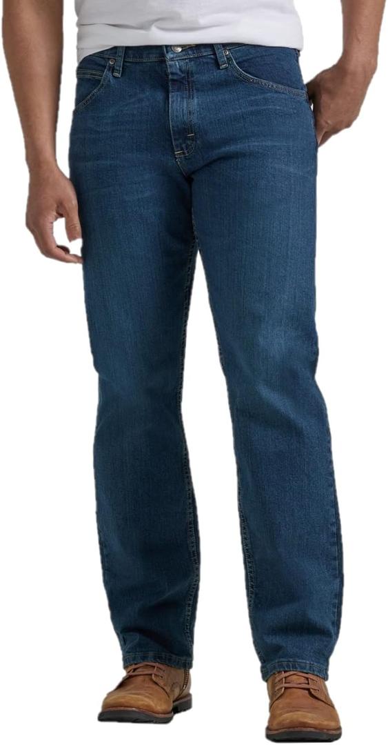 Wrangler Authentics Mens Classic 5-Pocket Relaxed Fit Flex Jean (33W x 34L, Military Blue Flex)