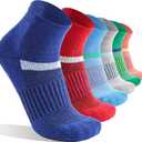 Anlisim Merino Wool Ankle Hiking Socks Compression Warm Thermal Winter Thick Cushion Running Moisture Wicking No Show Socks Gifts Stocking Stuffers for Women Men 6 Pairs(Colorful, L)