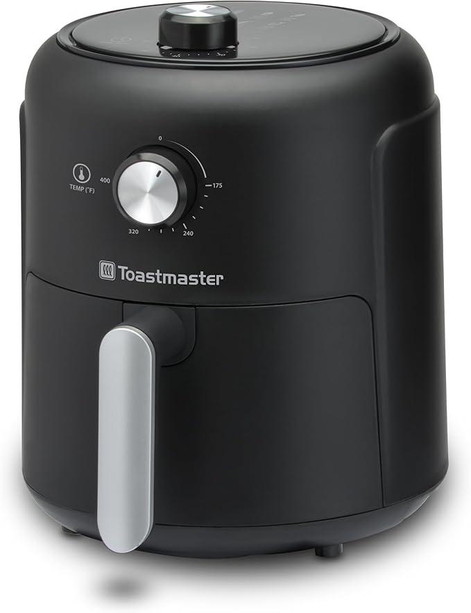 Toastmaster 2.6 Quart Air Fryer - Instant Air Fryer with 2.46 Liter Capacity - Kitchen Appliance for Healthy Cooking - Compact Appliance with Slide-Out Basket - Oil-Free Kitchen Gadget