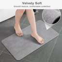 Stiio Bath Mat for Bathroom, Flat Bath Rug Super Absorbent Quick Dry, Non Slip Thin Bathroom Mats Fit Under Door, Easy Clean Washable Shower Mat Carpet for Kitchen, Bathtub, Sink, Grey 15x23 inches