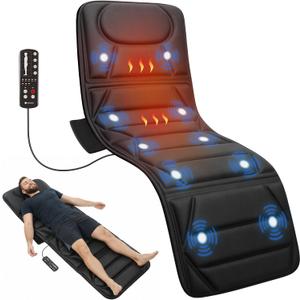 CooCoCo Full Body Massage Mat with Heat, 10 Motors Vibrating Back Massager, Back Massager with Heat, for Bed, Sofa, Massage Mattress Pad, Back Massage for Dad Mom, Gifts for Men Women(Vibration Only)