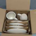 KIVY 3 oz Espresso cups set of 4 - Thick walled stoneware espresso cup set - Italian style espresso cups and saucers - Demitasse cups set of 4 - Coffee mugs - Demitasse cups and saucers sets (Cream Dotted)