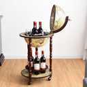 17" Italian Style Wooden Globe Liquor Bottle Wine Rack - 17.5" x 17.5" x 35" (L x W x H)