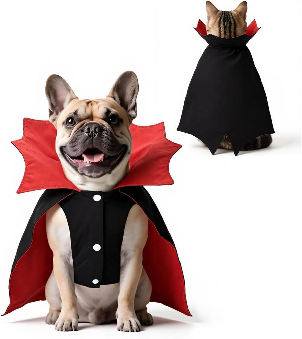 CuteBone Dog Halloween Costumes for Small, Medium, Large Dogs Vampire Pet Cosplay Outfits | Cute Puppy Costume for Halloween Party, Dress-Up, Photo Shoots GBZ04SMALL