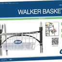 Drive Medical 10200B Walker Basket, Basket for Folding Walker with Cup Holder, White