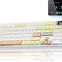 AULA F108 PRO - Wireless Mechanical Keyboard with Screen&Knob,Hot Swappable Gaming Keyboard with 8000mAh Battery,Pre-lubed Switches,RGB Backlit,PBT Keycaps Creamy Sounding Computer Keyboards,104 Keys