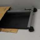 Vaunn Medical Pneumatic Adjustable Overbed Bedside Table with Wheels (Hospital and Home Use) (Black)